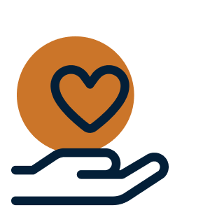 Icon hand holding heart my choice